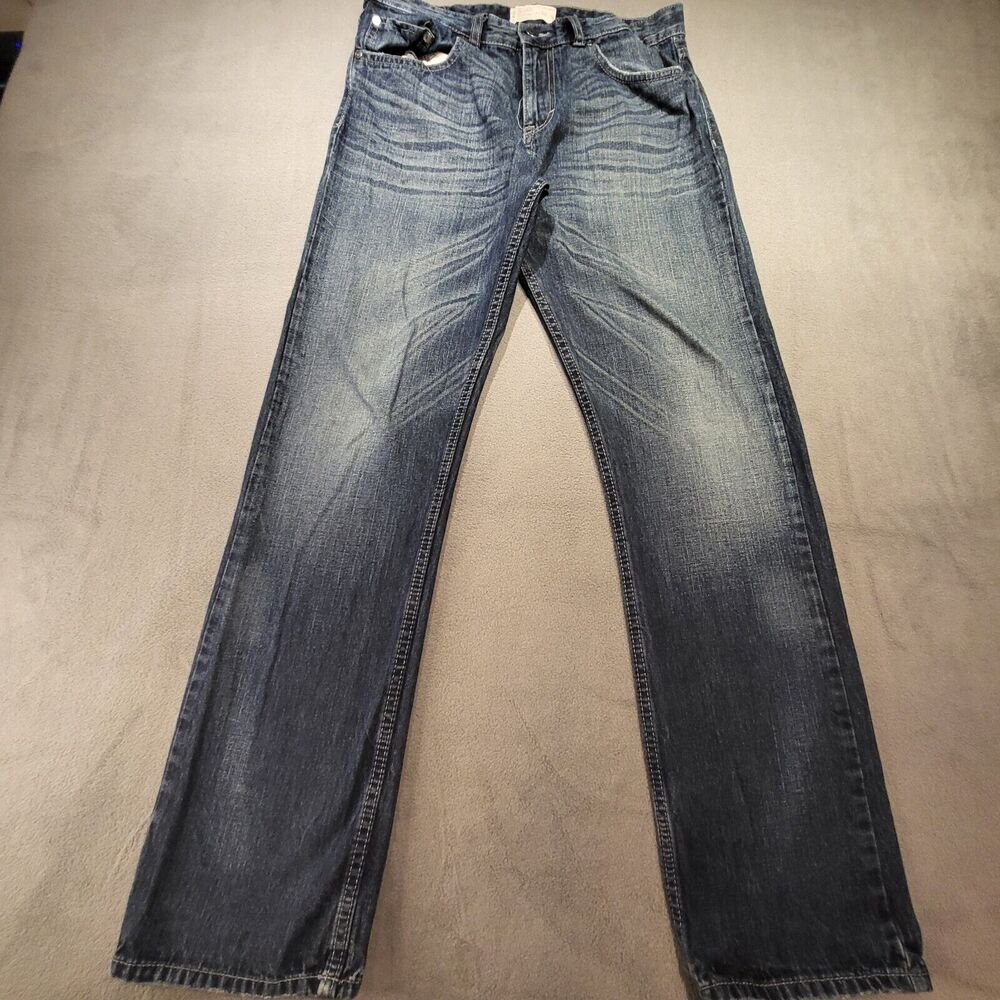 Epic Threads Women's Size 20 Relaxed Straight Leg Blue Denim Distressed Jeans